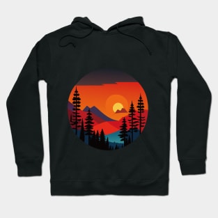 Enchanted Forest Sunset: Captivating Painting of Nature's Beauty Hoodie